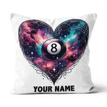 Load image into Gallery viewer, Personalized 8 Ball Pool Colorful Heart Throw Pillows, Billiard Pillows TDM0813