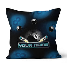 Load image into Gallery viewer, Custom Black Billiard Balls Cue 3D Printed Pillow, Billiard Throw Pillow TDM0743