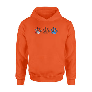 Red White Blue American Flag Dog paws Hoodie shirt design gift ideas for Dog lovers  - SPH85