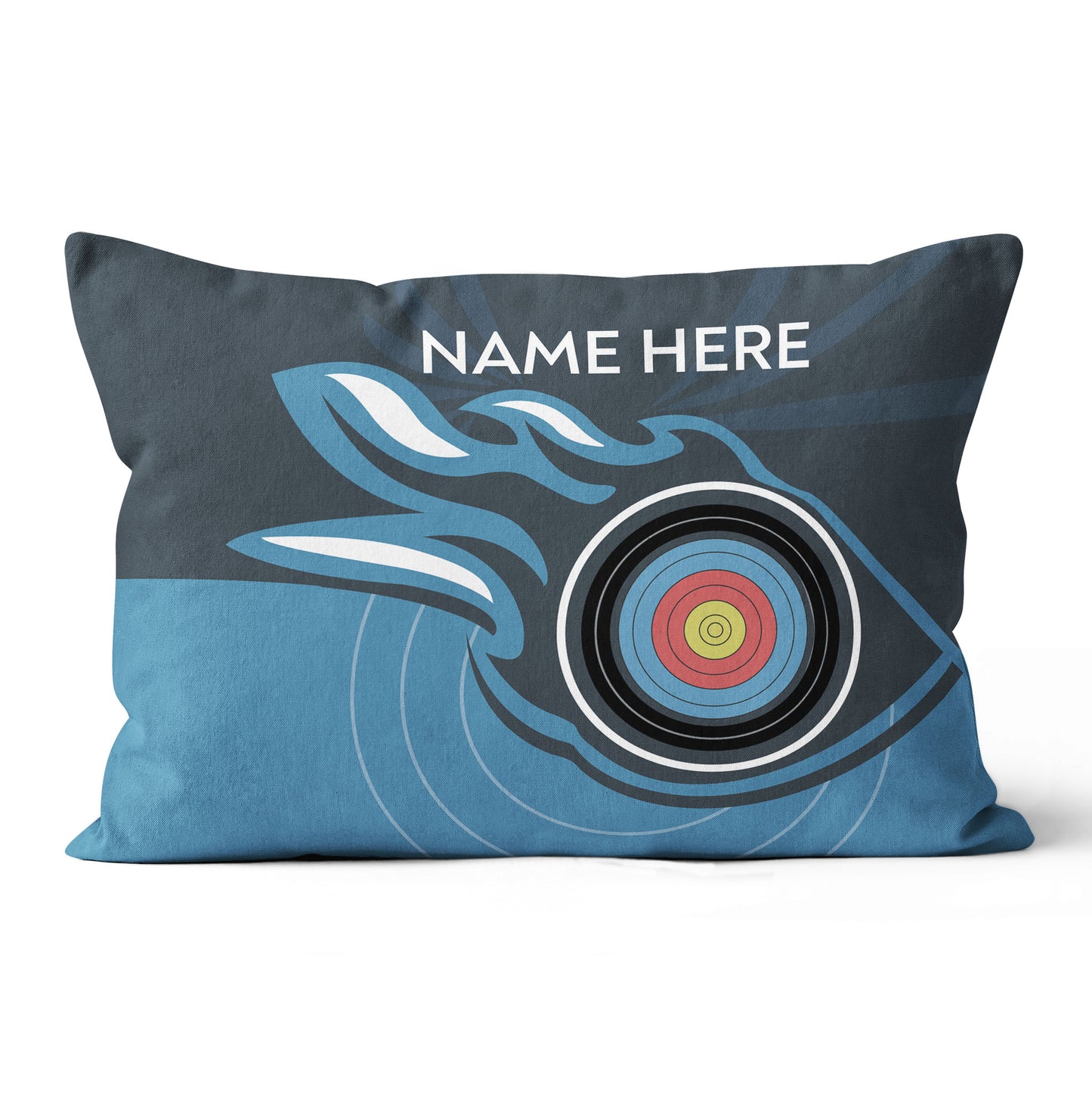 Personalized Blue Archery Target Pillow Custom Name Archery Throw Pillow TDM0845