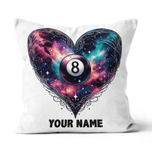 Load image into Gallery viewer, Personalized 8 Ball Pool Colorful Heart Throw Pillows, Billiard Pillows TDM0813