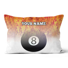 Load image into Gallery viewer, Customized 8 Ball Pool Fire Pillow, Unique Billiard Throw Pillows Design TDM0806