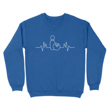 Load image into Gallery viewer, Bowling heartbeat Shirt, Bowling Addict sweatshirt, gift for bowlers NQS4619