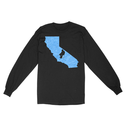 California Ice Fishing Shirts, Winter Fishing California State Love Fishing Long Sleeve - FSD2928 D06