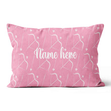 Load image into Gallery viewer, Archery Bows And Arrows Custom Pink Throw Pillows, Valentines Day Gifts TDM0913