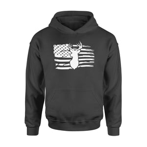 Deer hunting American flag Hoodie Deer head - FSD1227D05