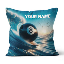 Load image into Gallery viewer, Funny 8 Ball Billiard Surfing Throw Pillow Custom Billiard Gifts Pillows TDM0815