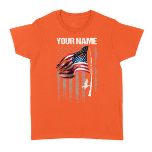 US Fishing rod American Flag Customize name fishing shirt D02 NQS1679 - Standard Women's T-shirt