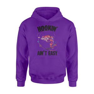 Beautiful colorful Fishing tattoo T-shirt design - Hookin' ain't easy - SPH63