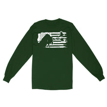 Load image into Gallery viewer, Pheasant hunting with dog American flag patriotic hunting, dog hunting pheasant shirt D01 NQS2582 Standard Long Sleeve