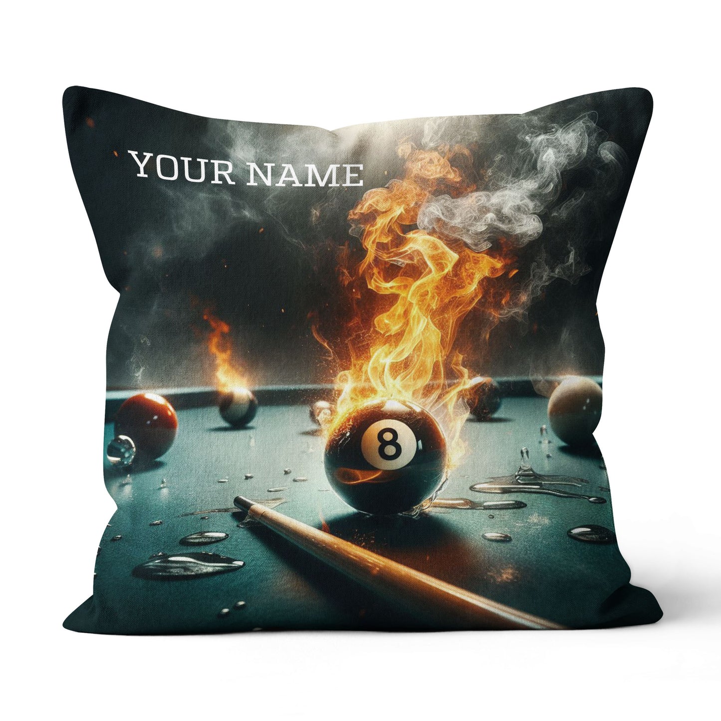 Personalized Fire 8 Ball Billiard 3D Pillow Custom Pillow Billiard Gifts VHM0892