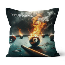 Load image into Gallery viewer, Personalized Fire 8 Ball Billiard 3D Pillow Custom Pillow Billiard Gifts VHM0892