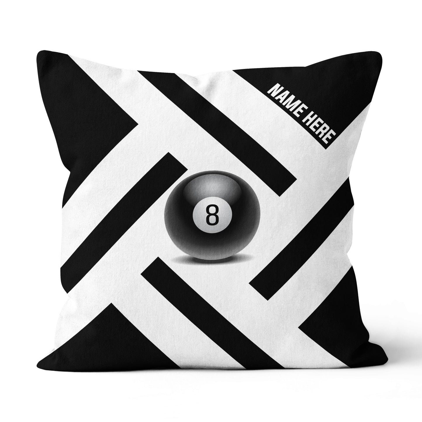 Custom Black White 8 Ball Pool Pillow, Best Personalized 8 Ball Pillows TDM0902