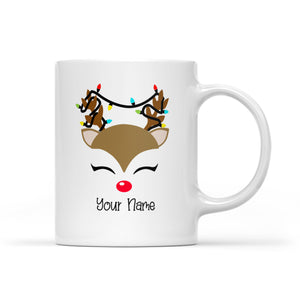 Funny cute personalized christmas mug, secret santa gift, reindeer mug, personalized hot chocolate mugs NQSD22