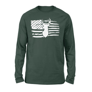 Deer hunting American flag Long sleeve Deer head - FSD1227D05