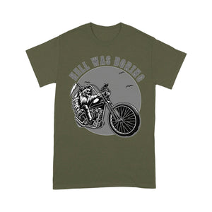 Motocycle Men T-shirt - Hell Was Boring, Cool Biker Tee, Chopper Motocross Off-road Racing Shirt| NMS133 A01