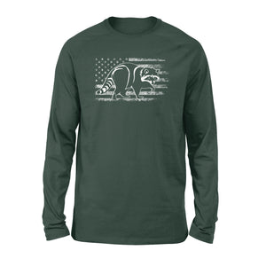 Coon hunting American flag, racoon hunter shirt NQSD241- Standard Long Sleeve
