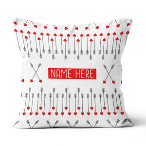 Cute Archery Arrow Custom Name White Pillows, Best Valentine Gifts Ideas TDM0914