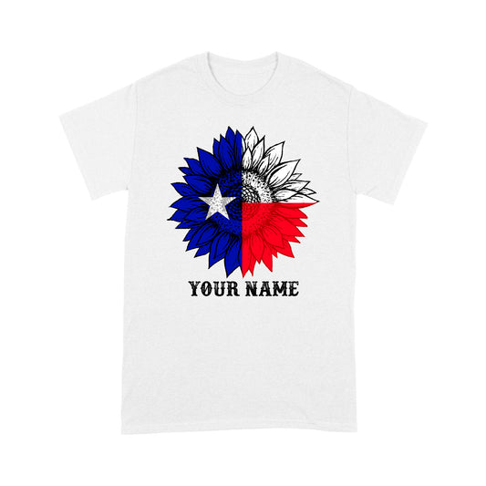 Texas flag sunflower customized name patriot Texas state flag D03 NQS2495 - T-shirt