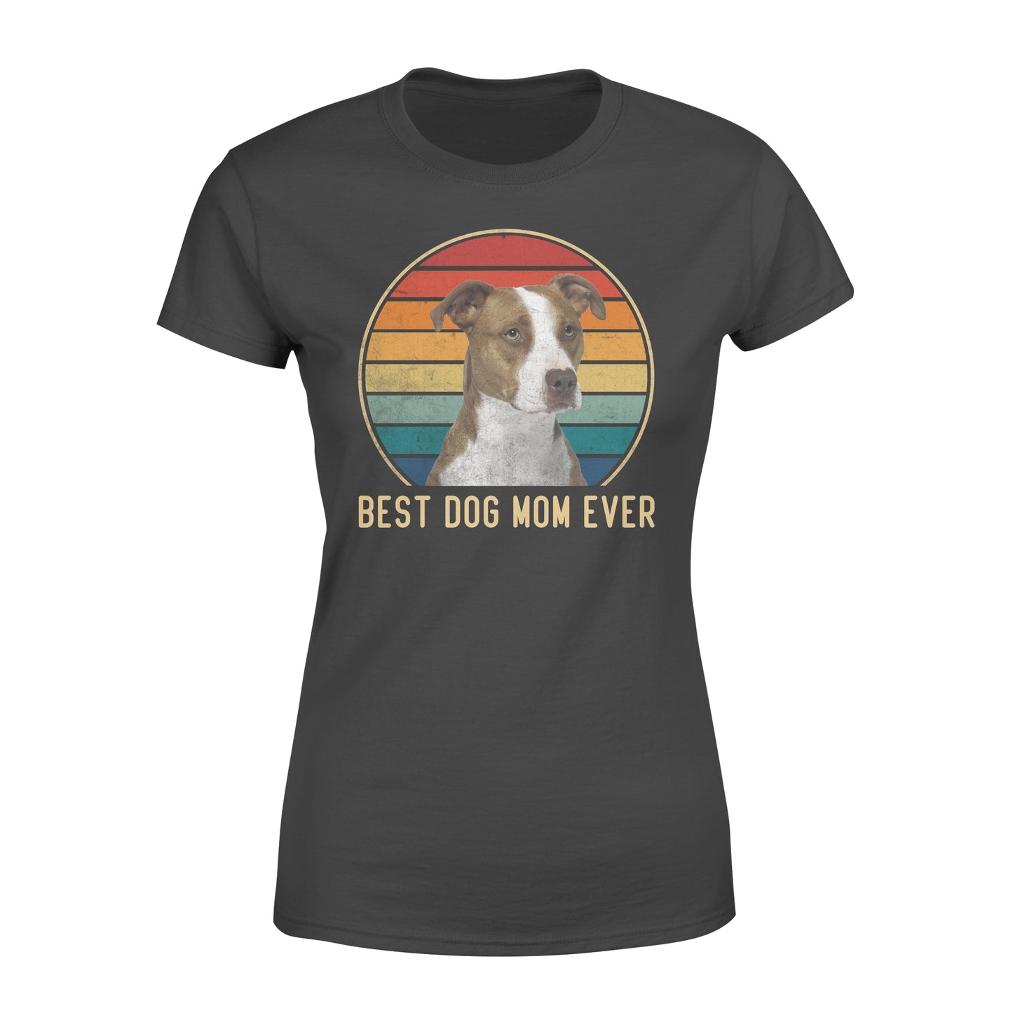 Custom photo best dog mom ever vintage personalized gift women's t-shirt
