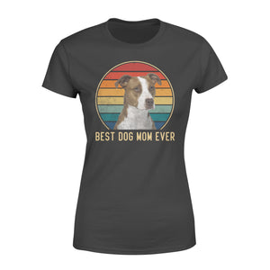 Custom photo best dog mom ever vintage personalized gift women's t-shirt