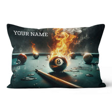 Load image into Gallery viewer, Personalized Fire 8 Ball Billiard 3D Pillow Custom Pillow Billiard Gifts VHM0892
