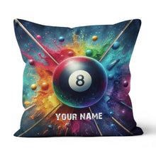 Load image into Gallery viewer, Personalized Colorful Painted 8 Ball Billiard 3D Pillow, Billiards Gifts VHM0901