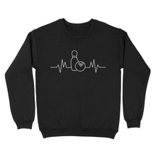 Load image into Gallery viewer, Bowling heartbeat Shirt, Bowling Addict sweatshirt, gift for bowlers NQS4619