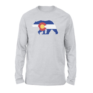Colorado bear hunting long sleeve shirts,  CO State Flag Bear Hunter - NQSD233