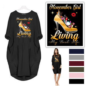 November girl shirt - living my best life oversize dress