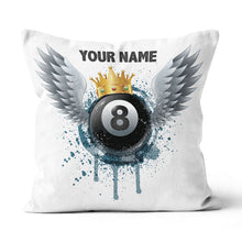 Load image into Gallery viewer, Personalized 8 Ball Billiards Wing Throw Pillow Best Customized Pillows TDM0770