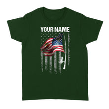 Load image into Gallery viewer, US Fishing rod American Flag Customize name fishing shirt D02 NQS1679 - Standard Women&#39;s T-shirt