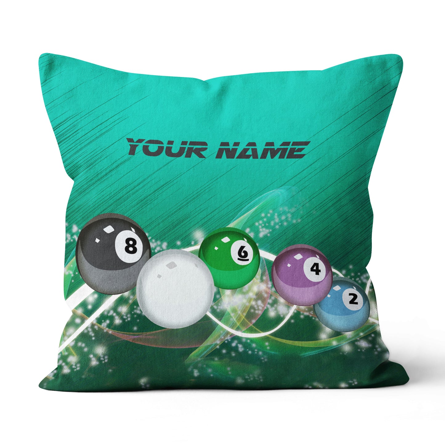 Personalized 3D Green Billiards Balls Pillow Custom Pillow Pool Billiard TDM0779