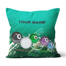 Load image into Gallery viewer, Personalized 3D Green Billiards Balls Pillow Custom Pillow Pool Billiard TDM0779