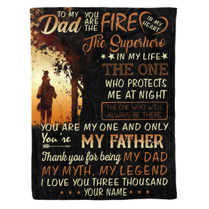 To My dad Custom Thoughtful Blanket great gifts ideas for father's day - personalized sentimental gifts for dad from son Or from daughter - NQAZ18