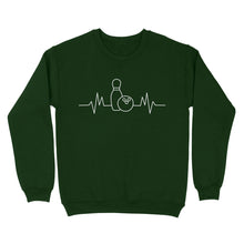 Load image into Gallery viewer, Bowling heartbeat Shirt, Bowling Addict sweatshirt, gift for bowlers NQS4619