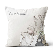 Load image into Gallery viewer, Vintage Hand Drawn Golfer Customized Pillow Personalized Golfing Gifts LDT1116