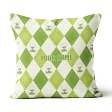 Load image into Gallery viewer, Green Argyle Pattern Golf Ball Custom Pillow Personalized Golfer Gifts LDT1096