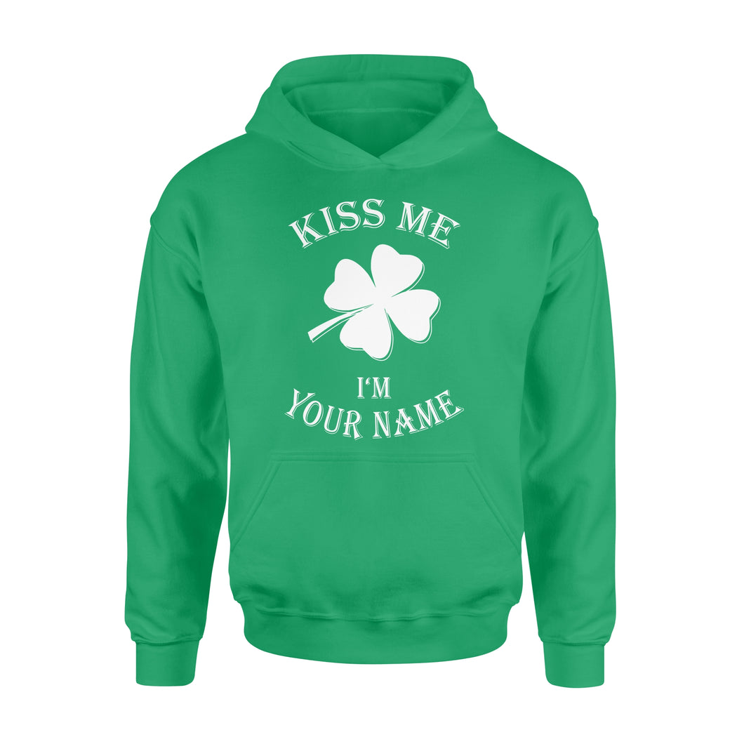 Kiss me I'm Irish Customize Irish Shamrock St. Patrick's Day Glitter Green Lucky Charm - Standard Hoodie