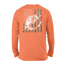 Load image into Gallery viewer, Bass Camouflage USA Flag bass fishing love fishing - Standard Long Sleeve