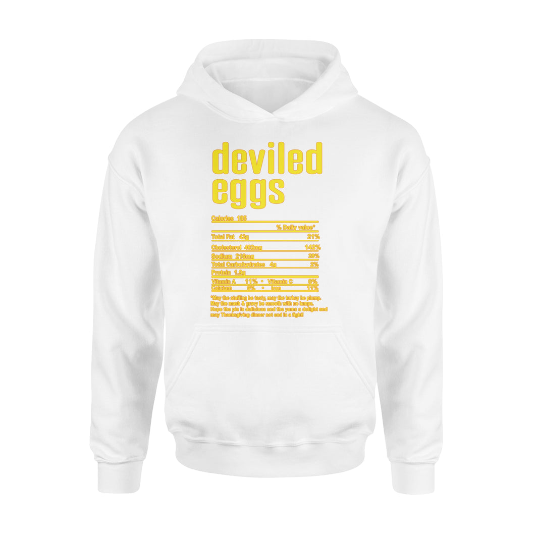 Deviled eggs nutritional facts happy thanksgiving funny shirts - Standard Hoodie