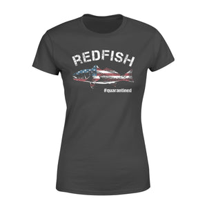 Redfish fishing US flag quarantined shirts