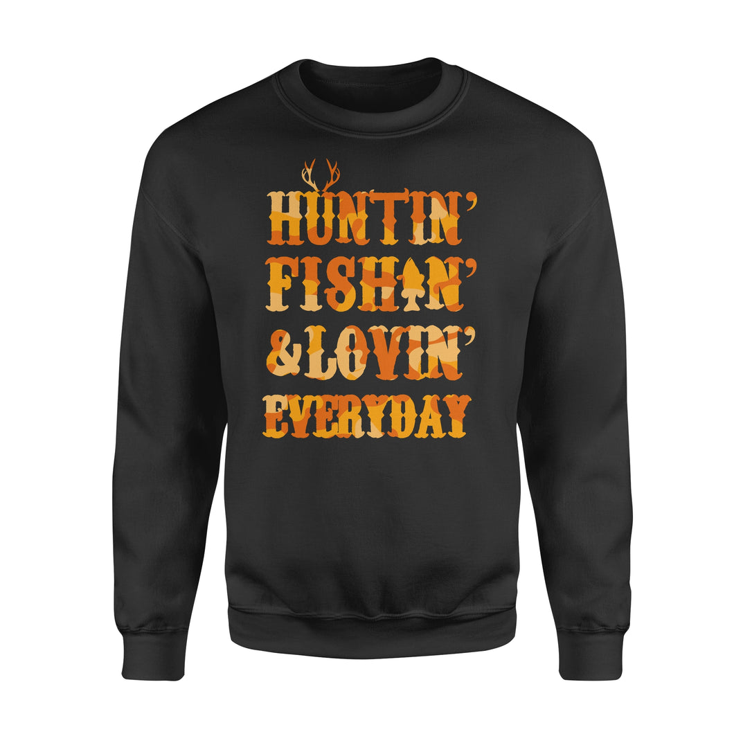 Hunting Fishing Loving Everyday Sweatshirt Orange Camo - SPH95