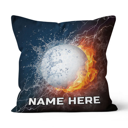 Fire And Water Golf Ball Custom Pillow Personalized Cool Golf Gifts LDT1202