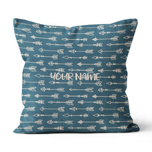 Load image into Gallery viewer, Personalized Blue Arrow Archery Pillow Custom Throw Pillow Archery Gifts VHM0836