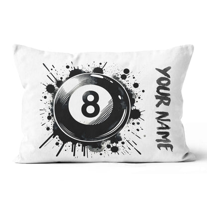 Personalized 8 Ball Pool White Pillow Custom Billiard Throw Pillows TDM0810
