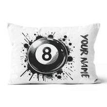 Load image into Gallery viewer, Personalized 8 Ball Pool White Pillow Custom Billiard Throw Pillows TDM0810