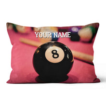 Load image into Gallery viewer, Personalized 8 Ball Billiards Pillow Custom Throw Pillow Billiards Gifts VHM0887