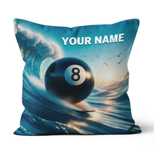 Load image into Gallery viewer, Funny 8 Ball Billiard Surfing Throw Pillow Custom Billiard Gifts Pillows TDM0815