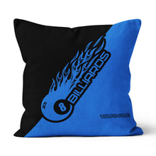 Load image into Gallery viewer, Black Blue 8 Ball Billiard Pillow Custom Name Pool Gifts Throw Pillow TDM0793